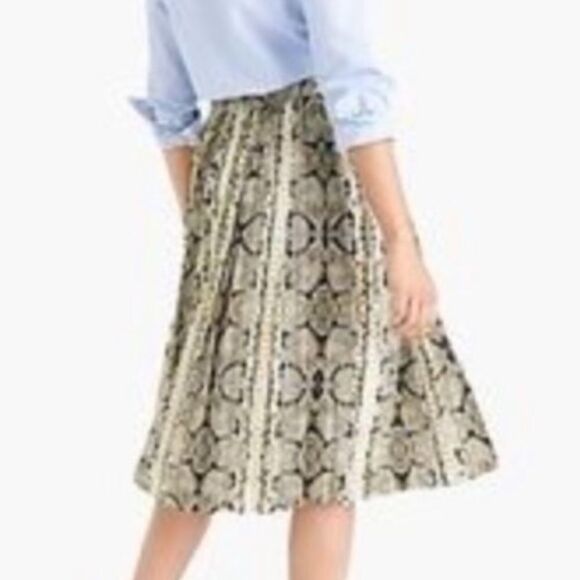 NWT J. Crew Pleated midi skirt in snakeskin print-M0587 - Picture 4 of 15